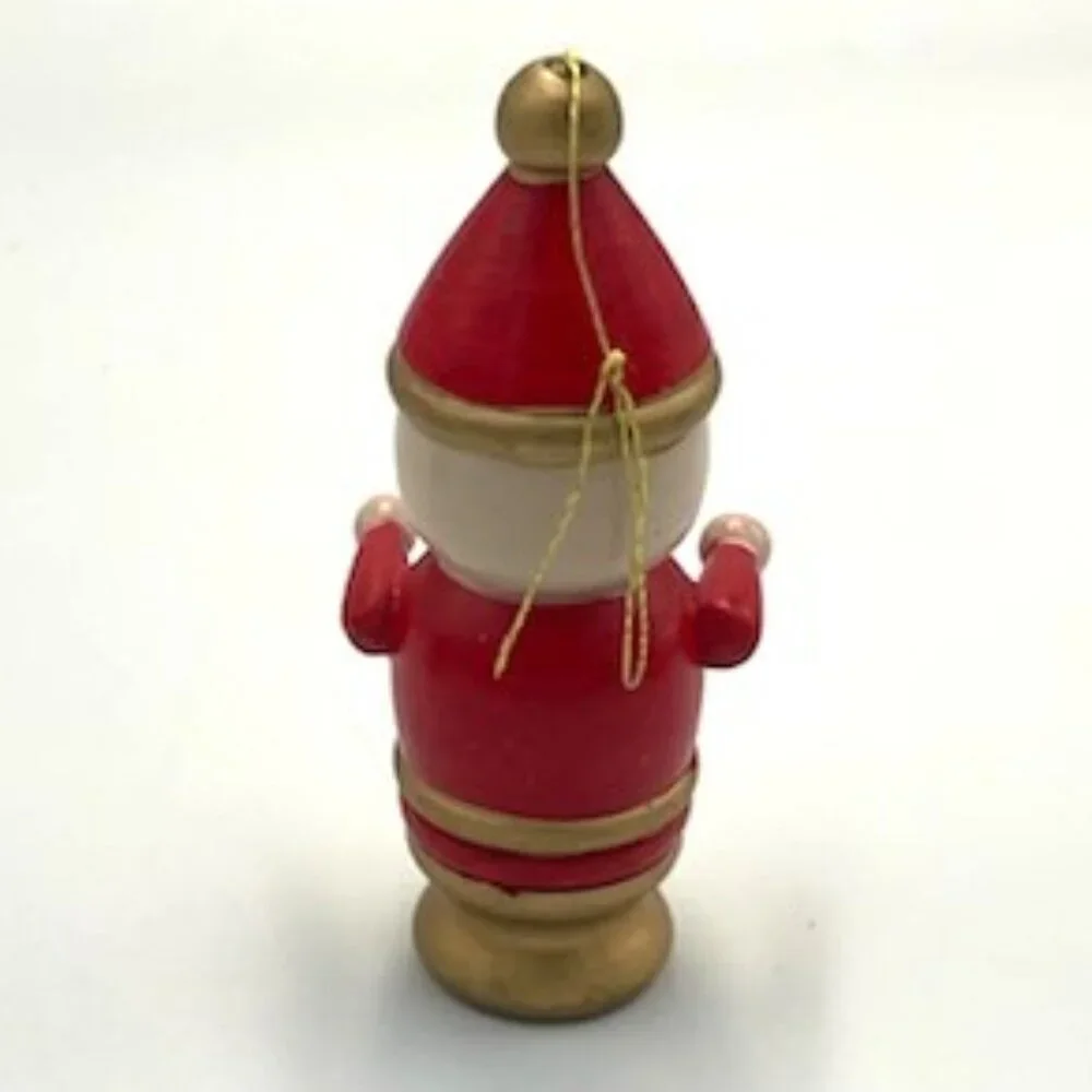 Vtg Wood Christmas‎ Ornaments Hand Painted Santa Train Girl Doll Rocking Horse